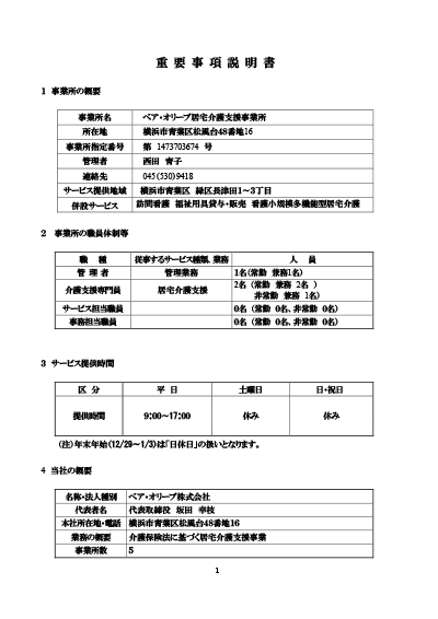 重要事項説明書